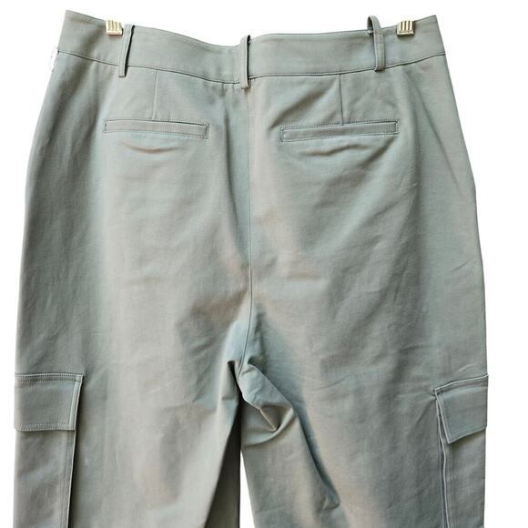 NWOT Nordstrom Womens Green Wide-Leg Cargo Pants 10 Stretch Utility Gorpcore - Picture 7 of 11